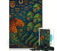 Puzzle per adulti da 1000 pezzi "La Prova del Leopardo", dipinto astratto, pezzi a incastro, gioco di logica, divertimento assicurato, regalo di compleanno (38x26cm)