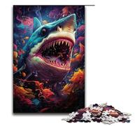 Puzzle per adulti da 1000 pezzi La psichedelia colorata degli squali mutanti decorazione per la casa giocattoli puzzle ideale come regalo per tutta la famiglia 75x50 cm.