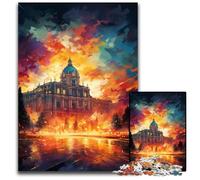 Puzzle per adulti da 1000 pezzi La psichedelia colorata del Palazzo Reale di Madrid Puzzle in legno Rompicapo stimolante per adolescenti Divertimento serale in famiglia 1000 pezzi (75x50cm)