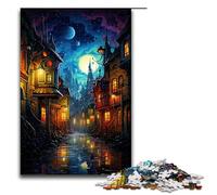 Puzzle per adulti da 1000 pezzi La psichedelia colorata della città dopo la pioggia Modello da assemblare Aiuta il cervello a esercitare Giocattoli avvincenti per coltivare la pazienza 75x50 cm