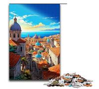 Puzzle per adulti da 1000 pezzi La psichedelia colorata della città vecchia di Dubrovnik gioco intellettuale ideale come regalo per tutta la famiglia 75x50 cm.