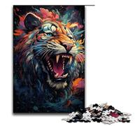Puzzle per adulti da 1000 pezzi La psichedelia colorata delle tigri mutanti puzzle divertente per famiglie ottimo regalo per adolescenti dai 14 anni in su 75x50 cm.