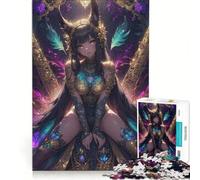 Puzzle per adulti da 1000 pezzi La ragazza con la piuma arcobaleno gioco interattivo per divertimento in famiglia compleanni e altre occasioni 38x26cm
