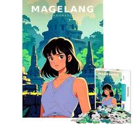 Puzzle per adulti da 1000 pezzi "La ragazza e il tempio" - Attività divertenti e leggere da fare a casa ma anche giochi rilassanti e divertenti per maggiori di 14 anni (38x52cm)