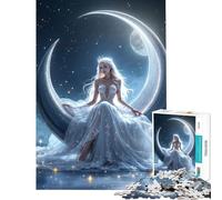 Puzzle per adulti da 1000 pezzi "La Regina al Chiaro di Luna" gioco intellettuale rilassante corsa di velocità ottimo regalo per gli amanti dei giochi (dimensioni 38x52cm)