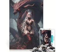 Puzzle per adulti da 1000 pezzi "La Regina dei Draghi" gioco interattivo difficile e stimolante collezione d'artista belle arti 50x75cm