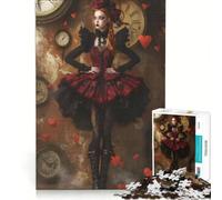 Puzzle per adulti da 1000 pezzi La Regina Rossa decorazione da parete impegnativo da completare compleanni e altre occasioni 38x26cm