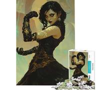 Puzzle per adulti da 1000 pezzi "La Sentinella Arcana" "Donna in abito nero" Divertimento a casa sfida impegnativa giocattolo decorativo per la casa adatto a partire dai 14 anni 50x75cm