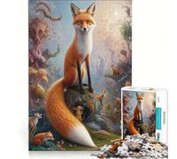 Puzzle per adulti da 1000 pezzi La storia di una volpe fantastica Giochi divertenti e rilassanti per la mente con Babbo Natale 38x26cm