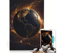 Puzzle per adulti da 1000 pezzi: La Terra, il pianeta d'oro, giocattolo educativo, da assemblare, collezione d'artista, belle arti 38x52cm