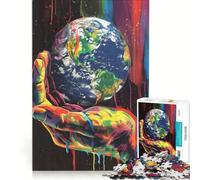 Puzzle per adulti da 1000 pezzi "La Terra nel palmo della tua mano", gioco rilassante, interazione genitore-figlio, collezione d'artista, belle arti 38x26cm