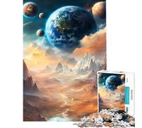 Puzzle per adulti da 1000 pezzi "La Terra tra le nuvole" - Sfida per l'intelligenza - Gioco avvincente e impossibile - Decorazione da parete - Ottima idea regalo (Dimensioni 38x26cm)