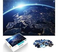 Puzzle per adulti da 1000 pezzi La Terra vista dallo spazio Fatto di legno，per età pari o superiore a 14 anni Giocattoli per l'intrattenimento in famiglia Giocattoli da regalo。misurare：50x75cm