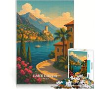 Puzzle per adulti da 1000 pezzi, Lac de Garde, Italia, adatto a coppie, gioco educativo, regalo per donne e uomini, 38x26cm