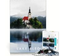 Puzzle per adulti da 1000 pezzi,Lago di Bled,Slovenia,gioco di precisione,divertente sfida mentale,gioco accogliente,regalo di compleanno (38x26cm)