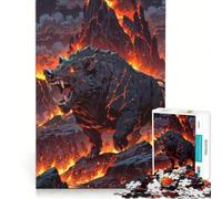 Puzzle per adulti da 1000 pezzi Lava Boar︰ Il Guardiano Vulcanico Gioco Rilassante Allena la Mente e la Manica Compleanno e Natale 38x52cm
