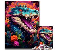 Puzzle per adulti da 1000 pezzi Le allucinazioni colorate del Deinosuchus Puzzle impossibili per adulti Rompicapo educativo Decorazione artistica per casa e ufficio Età 1000 pezzi (75x50cm)