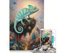 Puzzle per adulti da 1000 pezzi "Le Meraviglie Magiche del Camaleonte" gioco educativo impegnativo e stimolante regalo di Natale e compleanno 38x26cm