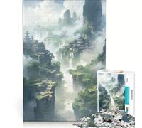 Puzzle per adulti da 1000 pezzi "Le nebbie dell'antica gola" gioco impossibile migliora la memoria con pezzi a incastro di forma casuale 38x26cm