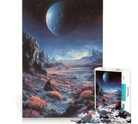 Puzzle per adulti da 1000 pezzi "Le pianure coralline illuminate dalla luna" gioco interattivo difficile e stimolante collezione d'artista belle arti 38x52cm