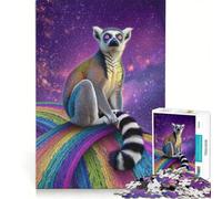 Puzzle per adulti da 1000 pezzi: Lemure psichedelico sul ponte dell'arcobaleno gioco impossibile migliora la memoria con pezzi di forma casuale completamente ad incastro 50x75cm