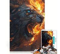 Puzzle per adulti da 1000 pezzi: Leone di Fuoco Feroce, gioco per famiglie, analisi e logica, per rafforzare l'amore di coppia 50x75cm