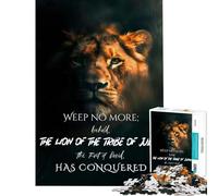 Puzzle per adulti da 1000 pezzi Leone di Giuda sconfitto Giocattolo avvincente per coltivare la pazienza ideale per la famiglia perfetto come decorazione o regalo divertente (dimensioni 38x26cm)