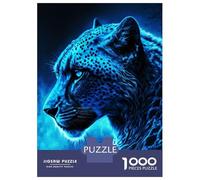 Puzzle Per Adulti Da 1000 Pezzi Leopard Blue Effect Puzzle Giochi Rilassanti Sfida Difficile Riduzione Dello Stress Regali 70x50cm/1000pcs