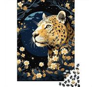 Puzzle Per Adulti Da 1000 Pezzi Leopard Moonlit Garden Art Print Puzzle Giochi Rilassanti Sfida Difficile Riduzione Dello Stress Regali 38x26cm/1000pcs