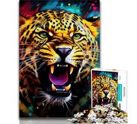 Puzzle per adulti da 1000 pezzi, leopardo africano, gioco educativo per famiglie, decorazione da parete, regali unici per compleanno e Natale (38x26cm)