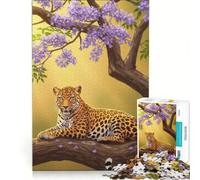 Puzzle per adulti da 1000 pezzi leopardo appollaiato su un ramo d'albero gioco per famiglie analisi e logica per rafforzare l'amore di coppia 38x26cm
