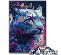 Puzzle per adulti da 1000 pezzi, leopardo delle nevi colorato, antistress, sfida difficile, migliora l'amore tra coppie, 50x75cm