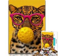 Puzzle per adulti da 1000 pezzi, leopardo dorato, giocattolo educativo intellettuale decomprimente, ideale come regalo per tutta la famiglia (38x26cm)