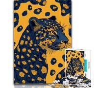 Puzzle per adulti da 1000 pezzi, leopardo dorato, interessante riduzione dello stress, per la decorazione della casa per bambini dai 14 anni in su, 38x26cm