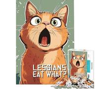 Puzzle per adulti da 1000 pezzi "Lesbiche mangiano cosa gatto" Shock per gioco educativo Sfida Giocattolo Giochi per famiglie Sfida difficile Idee regalo (dimensioni 50x75cm)