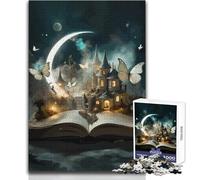 Puzzle per adulti da 1000 pezzi, libro "Castello incantato", rilassante, per il tempo libero, preciso, ad incastro, di precisione, dimensioni: 38x26cm