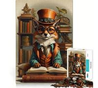 Puzzle per adulti da 1000 pezzi,libro intelligente,volpe steampunk,incastro perfetto,gioco per la concentrazione,regalo,gioco per il relax,regalo di compleanno 38x52cm