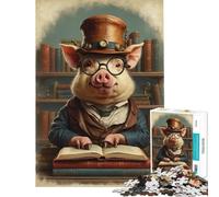 Puzzle per adulti da 1000 pezzi libro steampunk maiale intelligente gioco impossibile gioco educativo sfida giocattolo regalo di compleanno migliora la memoria (dimensioni 75x50cm)