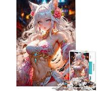 Puzzle per adulti da 1000 pezzi "L'incantatrice di fuoco della volpe" gioco pratico e stimolante ideale come regalo per tutta la famiglia (dimensioni 38x52cm)
