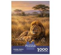 Puzzle Per Adulti Da 1000 Pezzi Lion And Cub in Savannah Puzzle Per Adulti Gioco Rompicapo Vacanza A Casa Passatempo Interazione Genitore-figlio 52x38cm/1000pcs