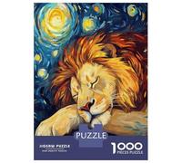 Puzzle Per Adulti Da 1000 Pezzi Lion Sleeping Under Starry Night Puzzle Giochi Rilassanti Decorazione Murale Difficile E Stimolante 70x50cm/1000pcs