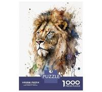 Puzzle Per Adulti Da 1000 Pezzi Lion Watercolor Puzzle Per Adolescenti Giochi Per Famiglie Assemblaggio Di Modelli Attività Divertenti A Casa 52x38cm/1000pcs