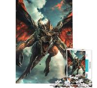 Puzzle per adulti da 1000 pezzi "L'ira del drago" per compleanno Natale antistress divertente gioco per ragazzi dai 14 anni in su (50x75cm)
