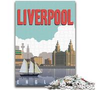 Puzzle per adulti da 1000 pezzi, Liverpool, Inghilterra, viaggio, regalo di compleanno per ammazzare il tempo, regali, arte murale per 14+ pezzi (50x75cm)