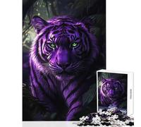 Puzzle per adulti da 1000 pezzi "Lo sguardo incantato della tigre" - Gioco rompicapo sfida difficile antistress divertente attività da fare a casa (38x26cm)