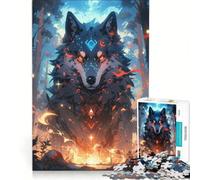 Puzzle per adulti da 1000 pezzi "Lo spirito del lupo guardiano" gioco rompicapo difficile ideale come regalo per tutta la famiglia 38x26cm