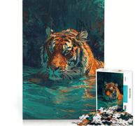 Puzzle per adulti da 1000 pezzi "L'occhio della tigre" gioco impossibile attività divertenti da fare in casa regalo di Natale o compleanno 38x52cm
