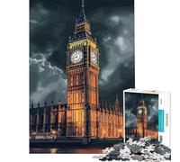 Puzzle per adulti da 1000 pezzi Londra giornata tempestosa Gioco avvincente per coltivare la pazienza analisi impossibile e logica regalo di compleanno (dimensioni 38x26cm)