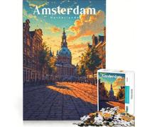 Puzzle per adulti da 1000 pezzi "L'ora d'oro in Piazza Dam", gioco educativo, decorazione da parete, regalo di compleanno, regalo di viaggio 50x75cm
