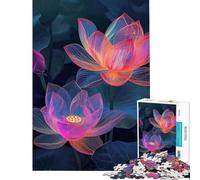 Puzzle per adulti da 1000 pezzi Lotus Neon Magic gioco per famiglie giocattolo avvincente per coltivare la pazienza regalo per donne uomini attività per la famiglia (dimensioni 38x52cm)